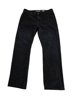 Recycled Blues Mens Slim Straight Black Jeans W36 L32 100% Cotton